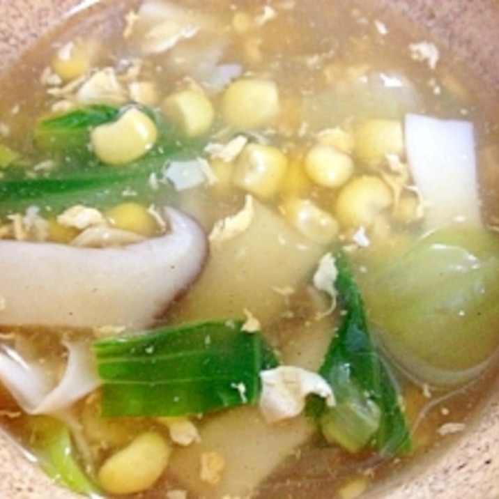 ちんげん菜とエリンギの中華スープ